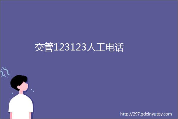 交管123123人工电话